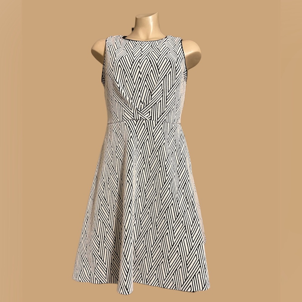 Banana Republic Jacquard Knit Fit And Flare Dress Size 8 Petite